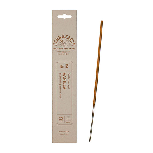 H&E (Herb & Earth) Bamboo Incense Sticks - VANILLA -  20 sticks